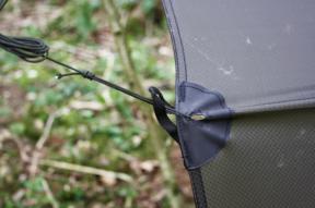 Close up of reinforced guying holes