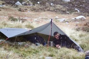 Very low rig 7 bivvy tarp in North Wales