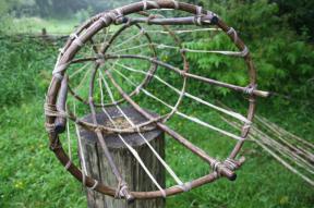 Rawhide wefts close up