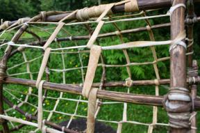 Rawhide wefts close up